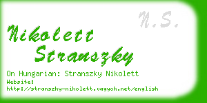 nikolett stranszky business card